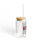 Bethel Love Glass Can with Straw and Lid, 16oz