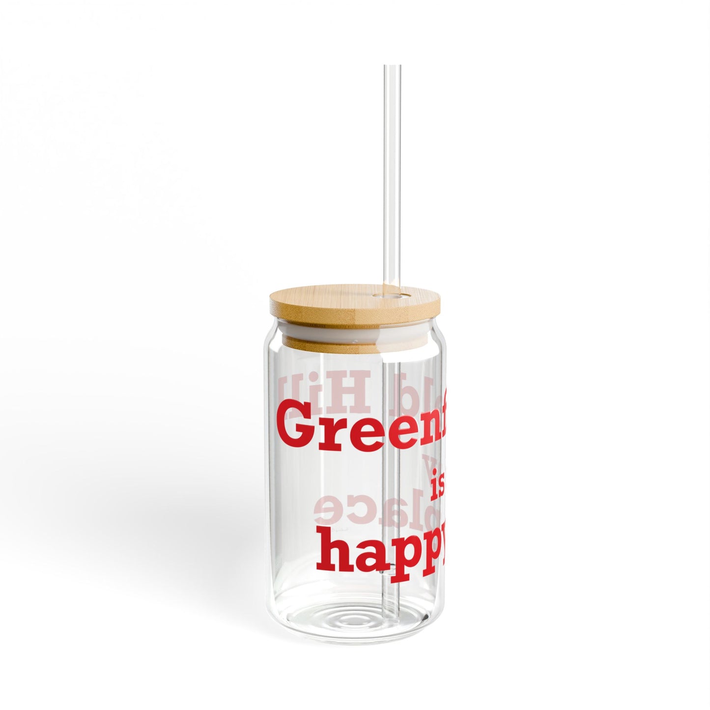 Greenfield Hill is My Happy Place Sipper Glass, 16oz