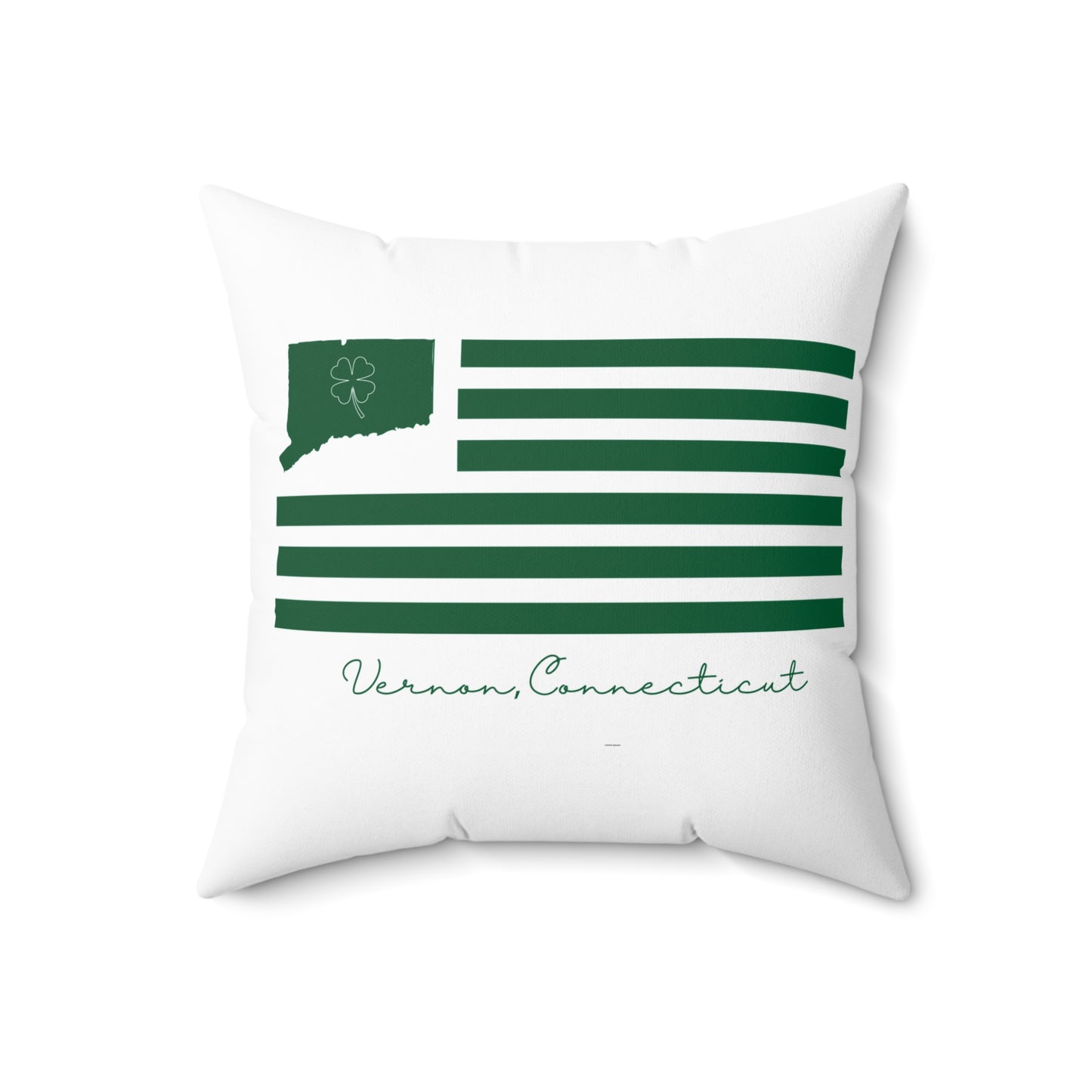 Vernon Connecticut St. Patrick’s Day Flag  Spun Polyester Square Pillow