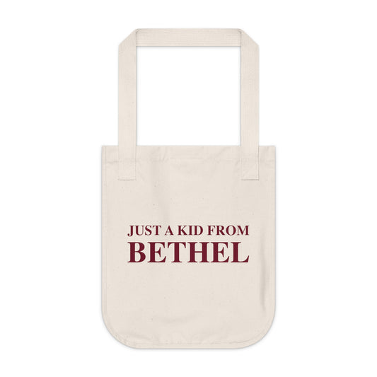 Just a kid from Bethel Organic Canvas Tote Bag