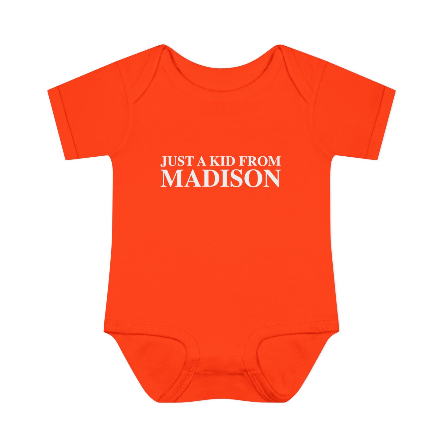 Just a kid from Madison Infant Baby Rib Bodysuit