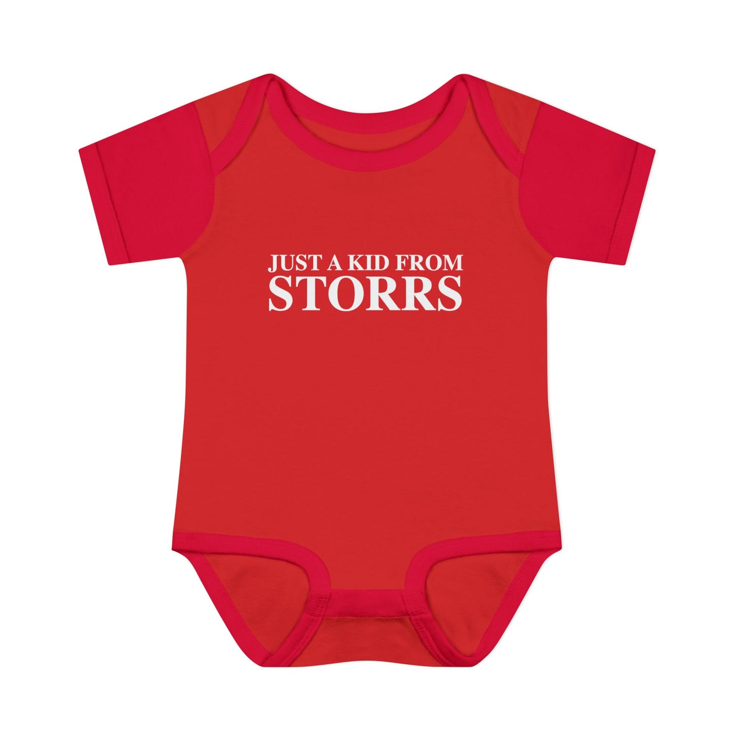 Just a kid from Storrs Infant Baby Rib Bodysuit
