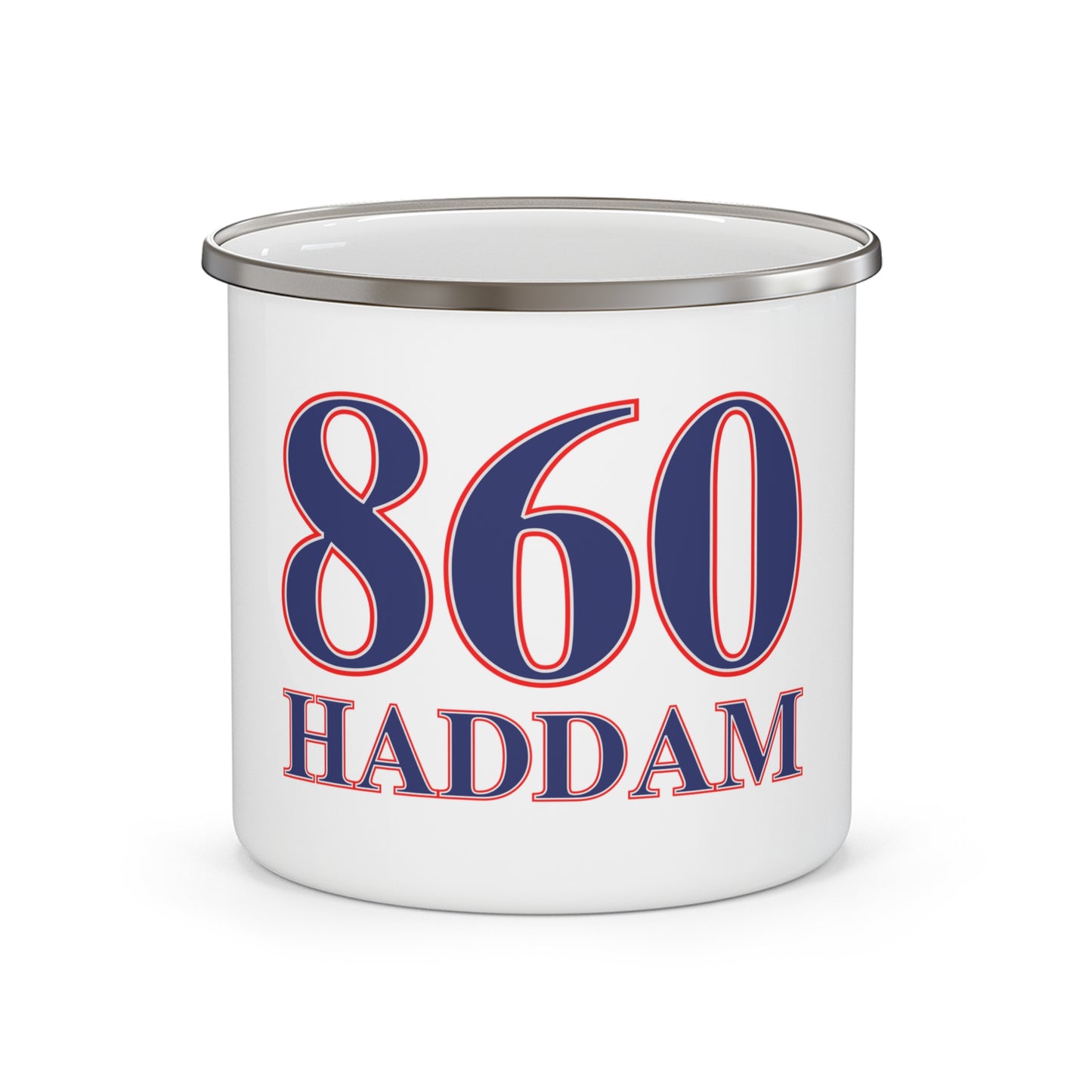 860 Haddam Red, White & Blue Enamel Camping Mug