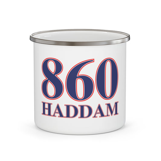860 Haddam Red, White & Blue Enamel Camping Mug