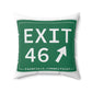 Vintage Exit 46 Merritt Parkway Sign Spun Polyester Square Pillow