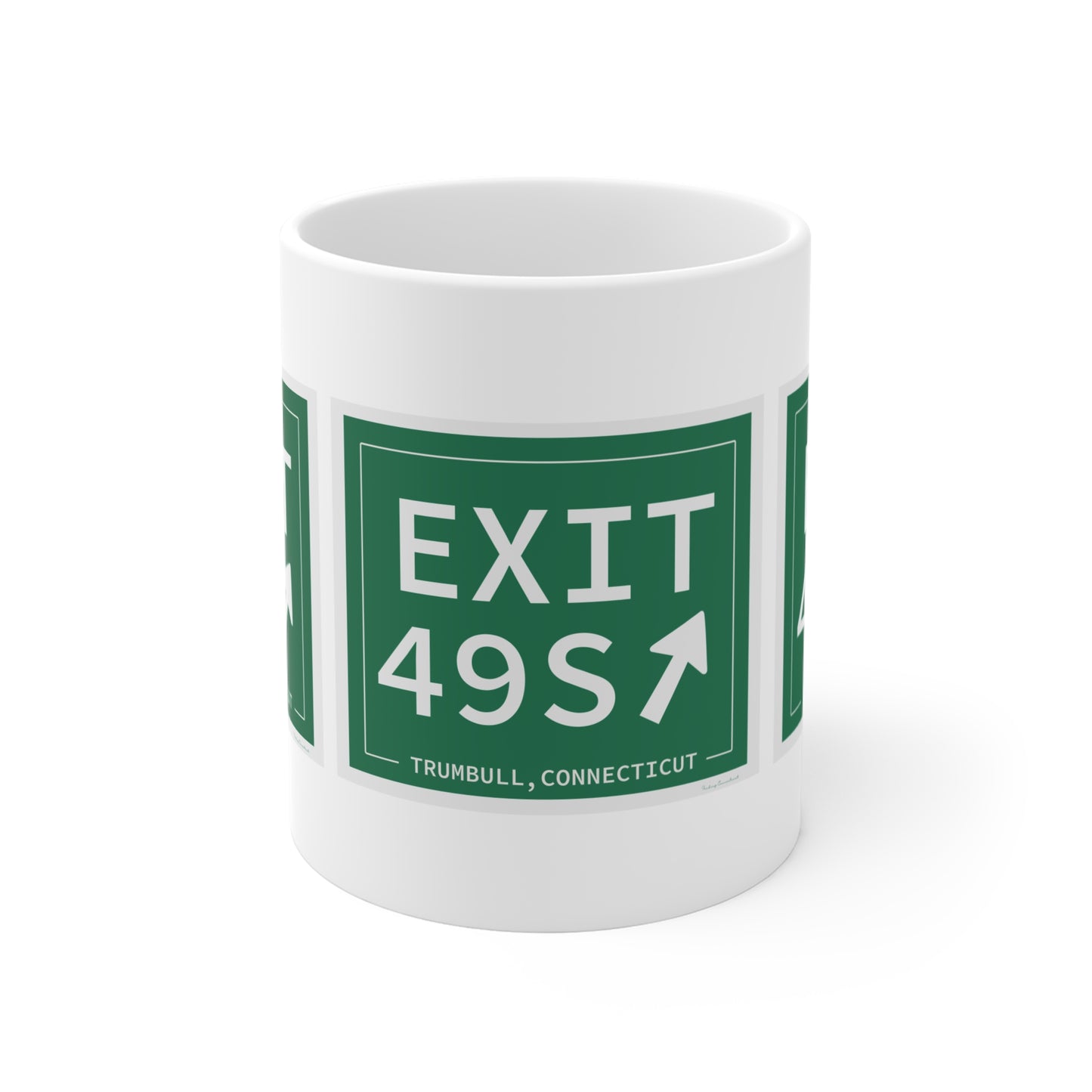 Vintage Exit 49S  Merritt Parkway Sign Mug 11oz