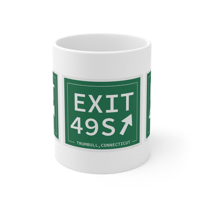 Vintage Exit 49S  Merritt Parkway Sign Mug 11oz