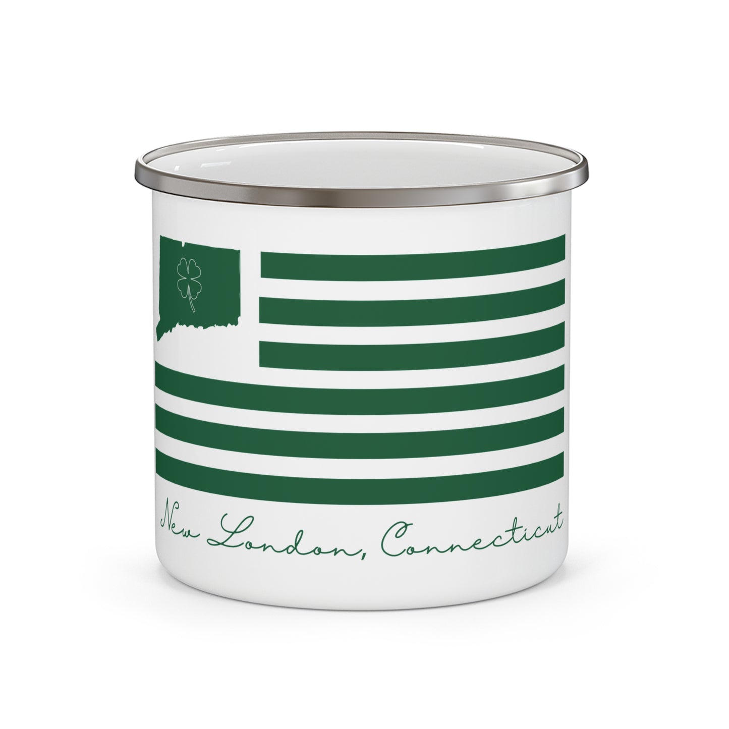 New London Connecticut St. Patrick’s Day Flag Enamel Camping Mug