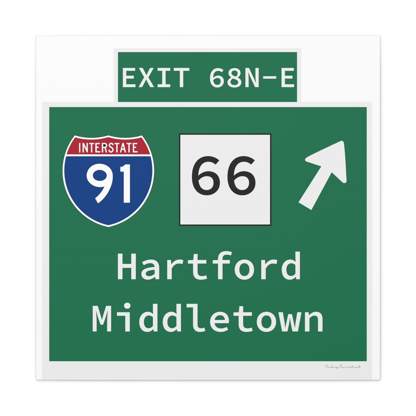 Vintage WCP Exit 68-NE Sign Matte Canvas, Stretched, 1.25"