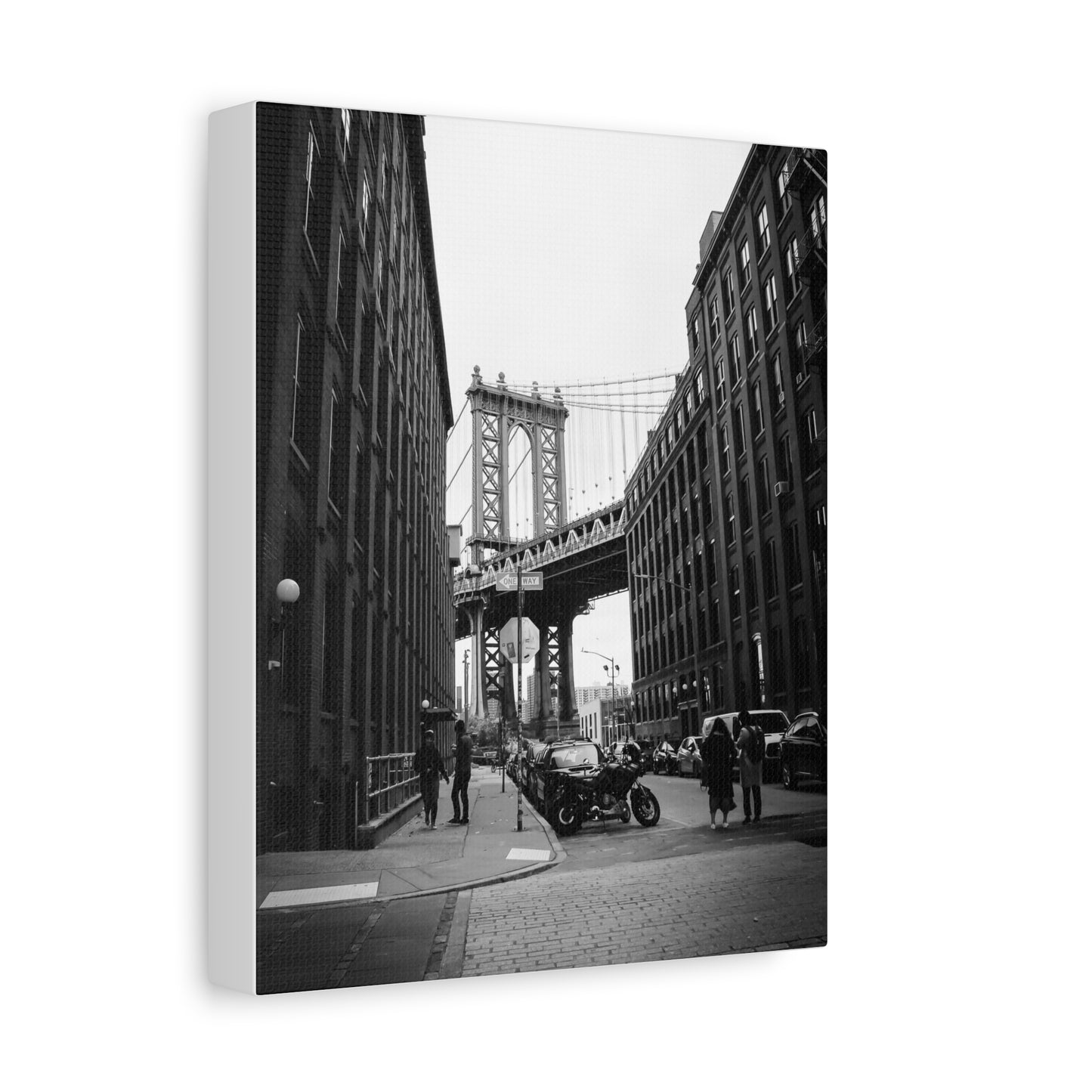 Manhattan Bridge Black and White Matte Canvas, Stretched, 1.25"