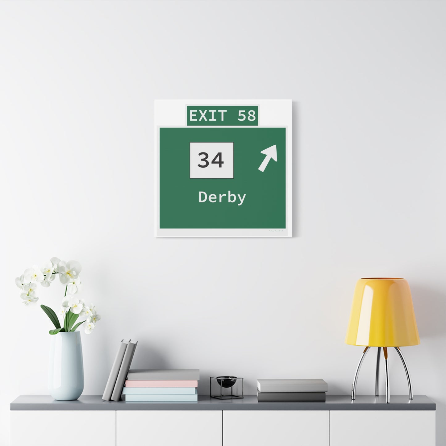 Vintage WCP Exit 58 Sign Matte Canvas, Stretched, 1.25"