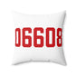06608 Bridgeport Connecticut Zip Code Spun Polyester Square Pillow