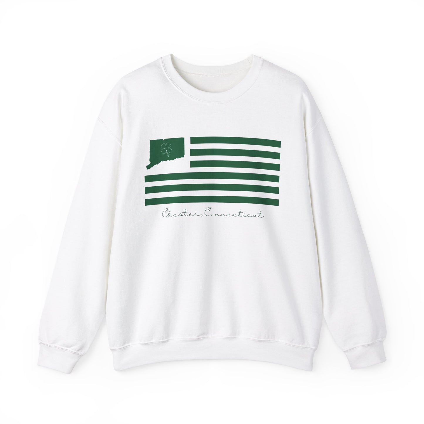 Chester Connecticut St. Patrick’s Day Flag Unisex Heavy Blend™ Crewneck Sweatshirt