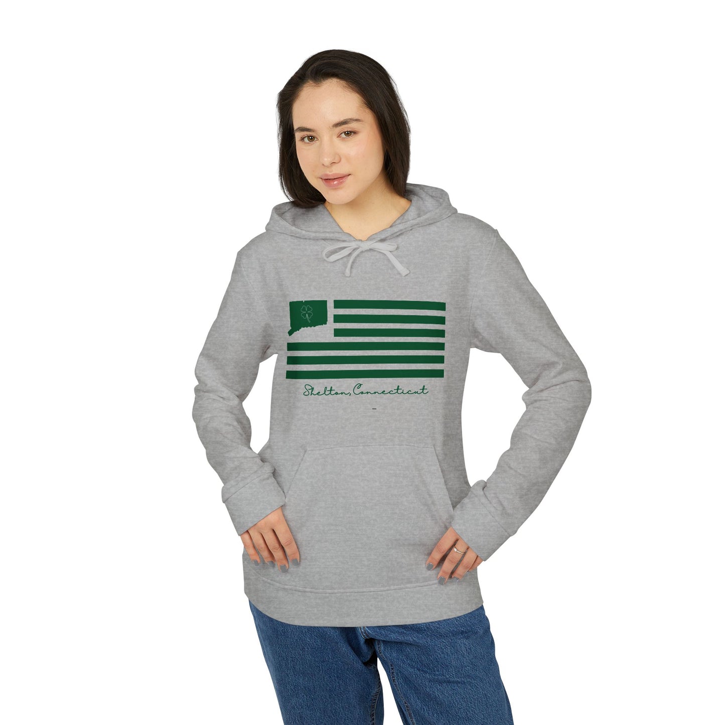 Shelton Connecticut St Patrick’s Day Flag adidas Unisex Fleece Hoodie