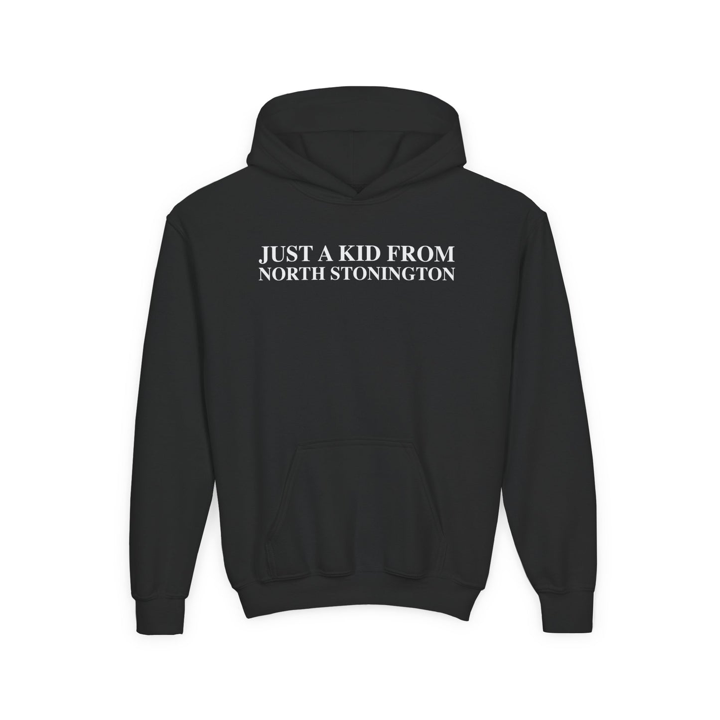 Just a kid from North Stonington Youth Heavy Blend Hooded Sweatshirt