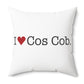 I Heart Cos Cob. Spun Polyester Square Pillow