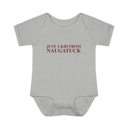 Just a kid from Naugatuck Infant Baby Rib Bodysuit