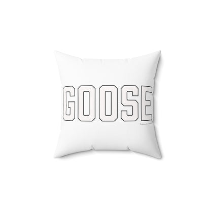 Goose Zip Code White & Black Spun Polyester Square Pillow