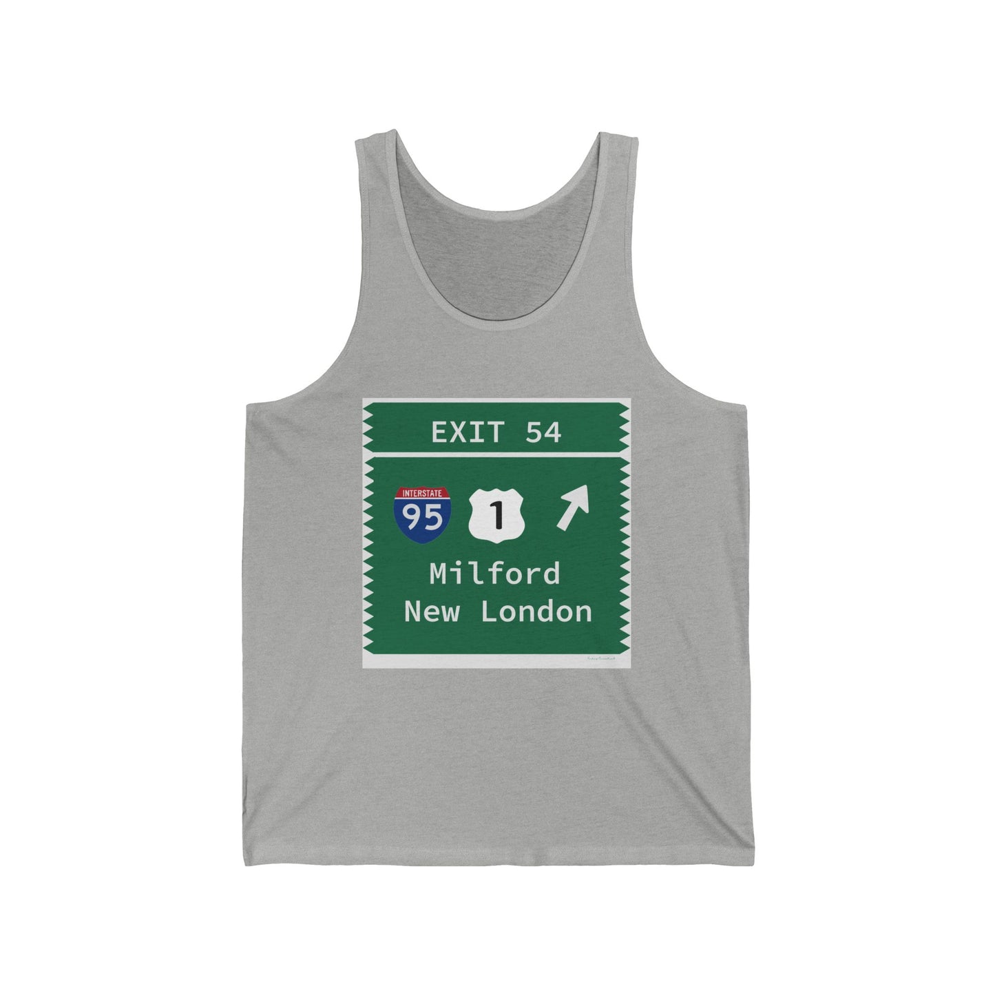 Vintage Merritt Parkway Exit 54 Sign Unisex Jersey Tank Top