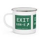 Vintage Exit 68N-E WCP Sign Enamel Camping Mug