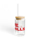 Love Lake Hills Glass Can with Straw and Lid, 16oz