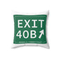 Vintage Exit 40B Merritt Parkway Sign Spun Polyester Square Pillow