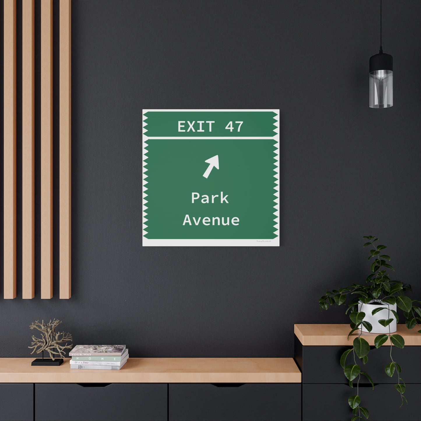 Vintage Merritt Parkway Exit 47 Sign Matte Canvas, Stretched, 1.25"