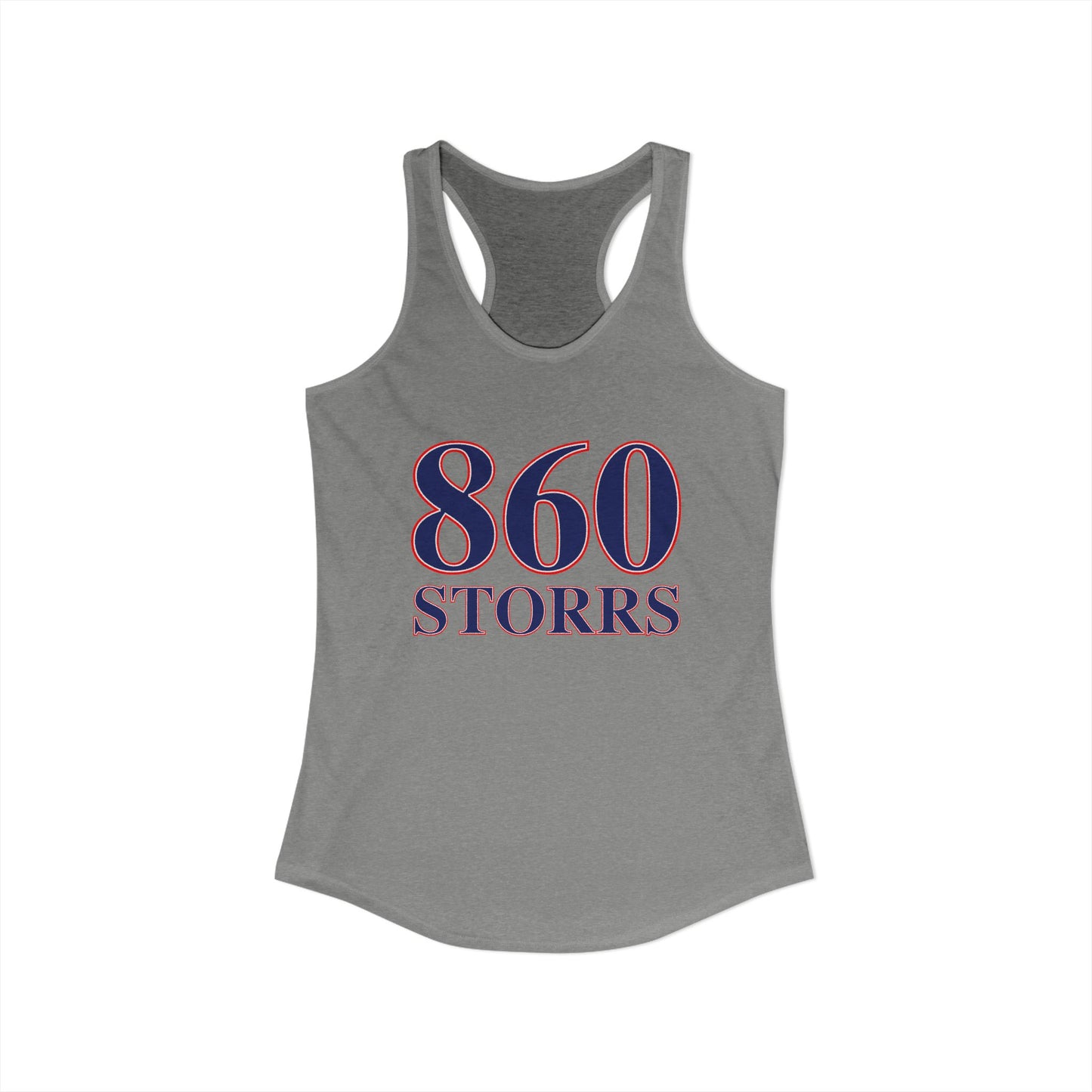 860 Storrs Red, White & Blue Women's Ideal Racerback Tank Top
