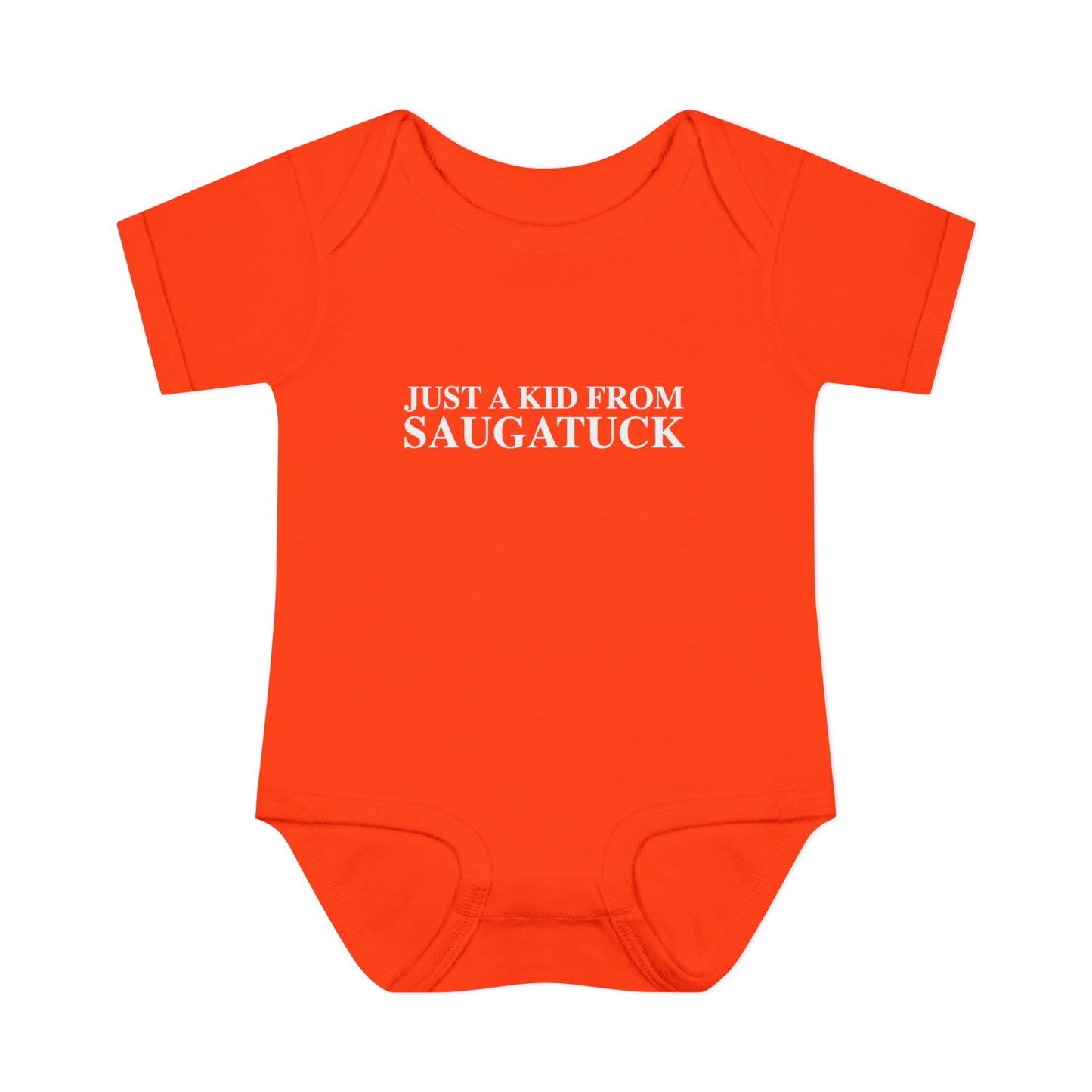 Just a kid from Saugatuck Infant Baby Rib Bodysuit