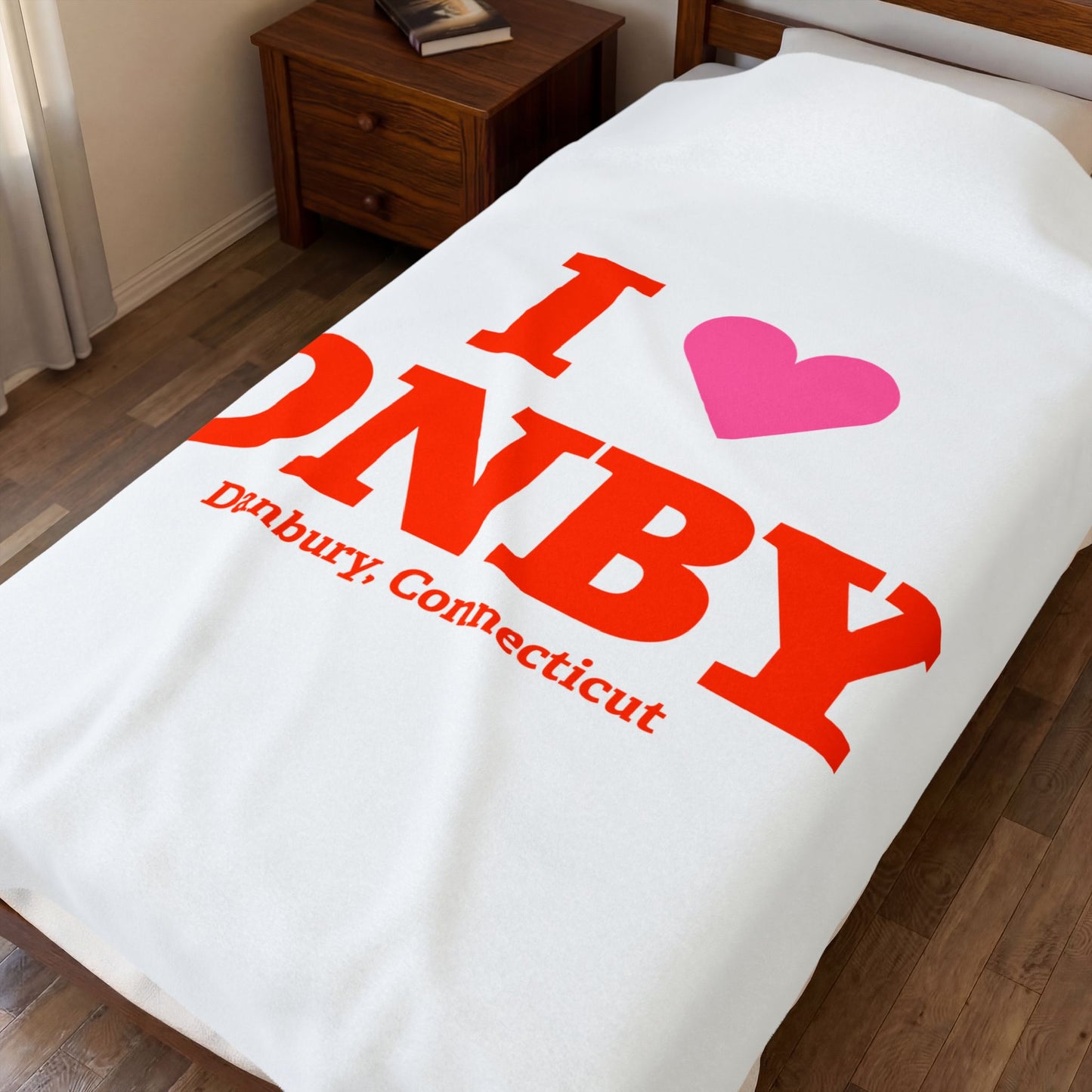 I Heart DNBY Velveteen Plush Blanket