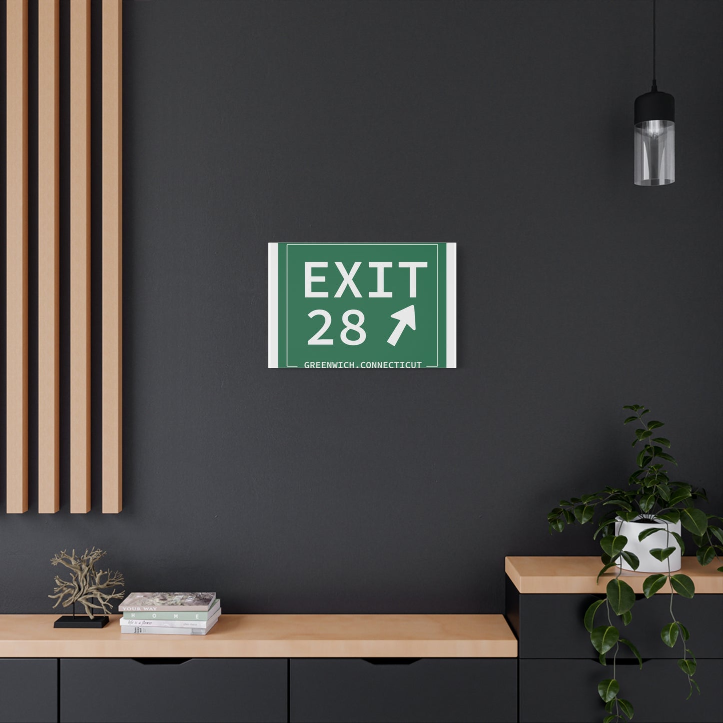 Vintage Exit 28 Merritt Parkway Sign Matte Canvas, Stretched, 1.25"