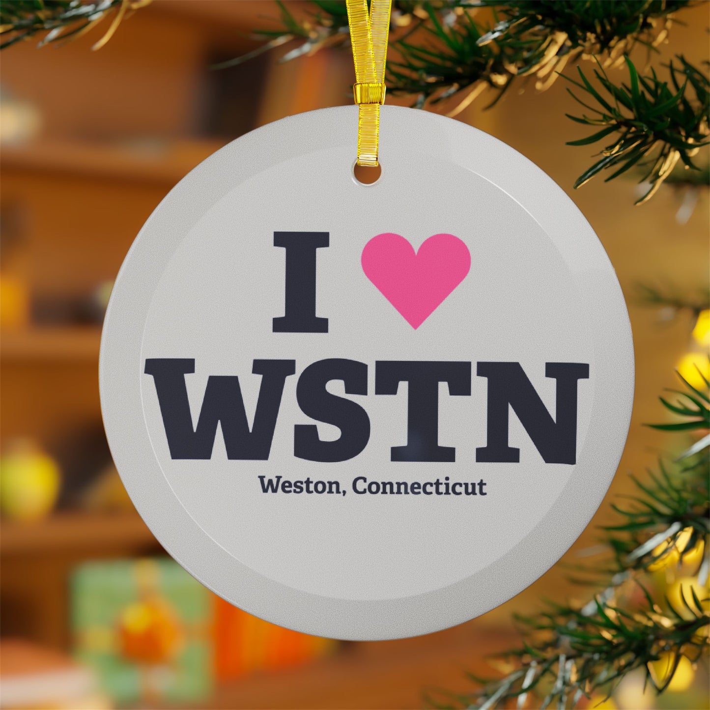 I Heart WSTN Glass Ornaments