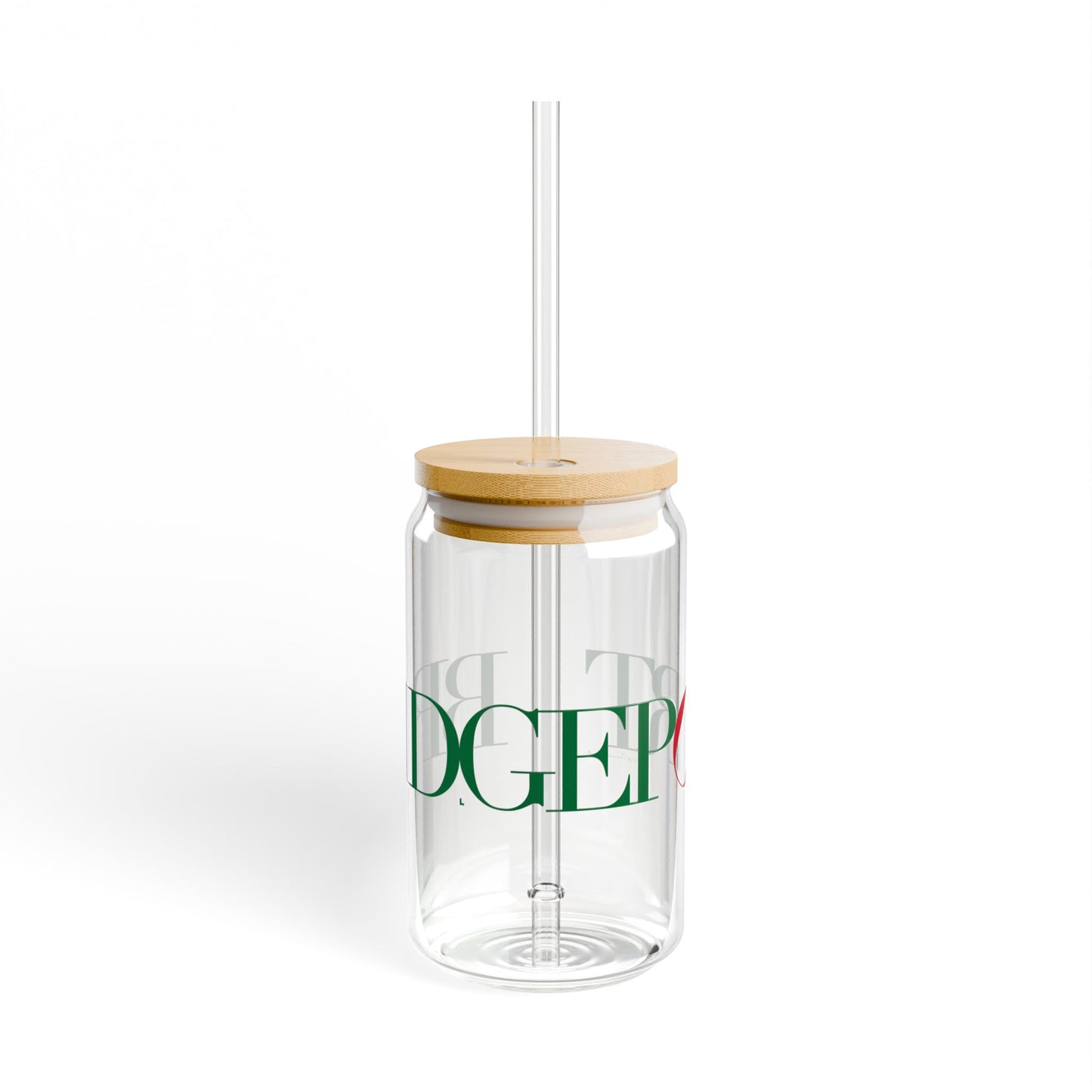 41 Tilt Bridgeport Glass Can with Straw and Lid, 16oz