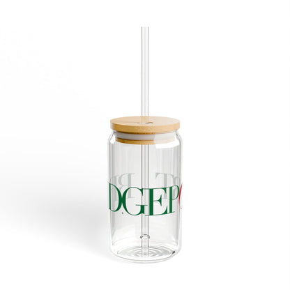 41 Tilt Bridgeport Glass Can with Straw and Lid, 16oz