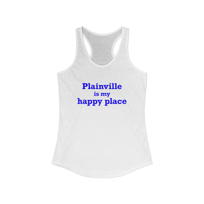Plainville is My Happy Place Women's Ideal Racerback Tank Top