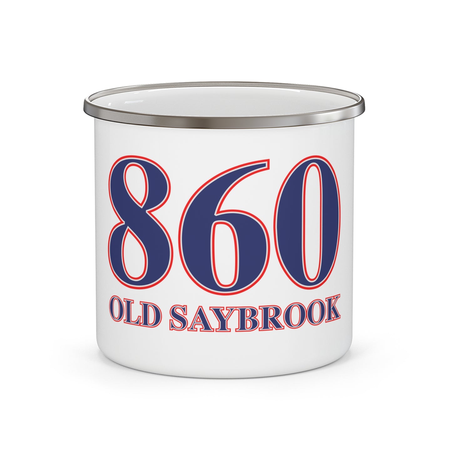 860 Old Saybrook Red, White & Blue Enamel Camping Mug
