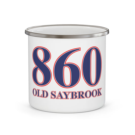 860 Old Saybrook Red, White & Blue Enamel Camping Mug