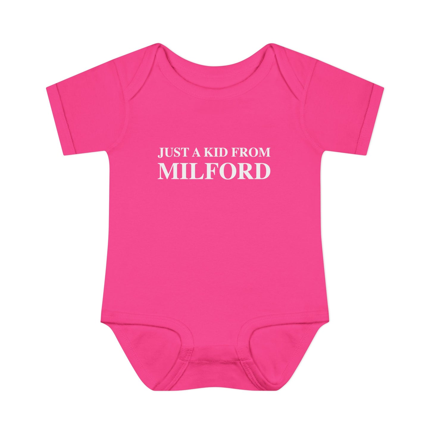 Just a kid from Milford Infant Baby Rib Bodysuit