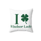 I Clover Windsor Locks Spun Polyester Square Pillow