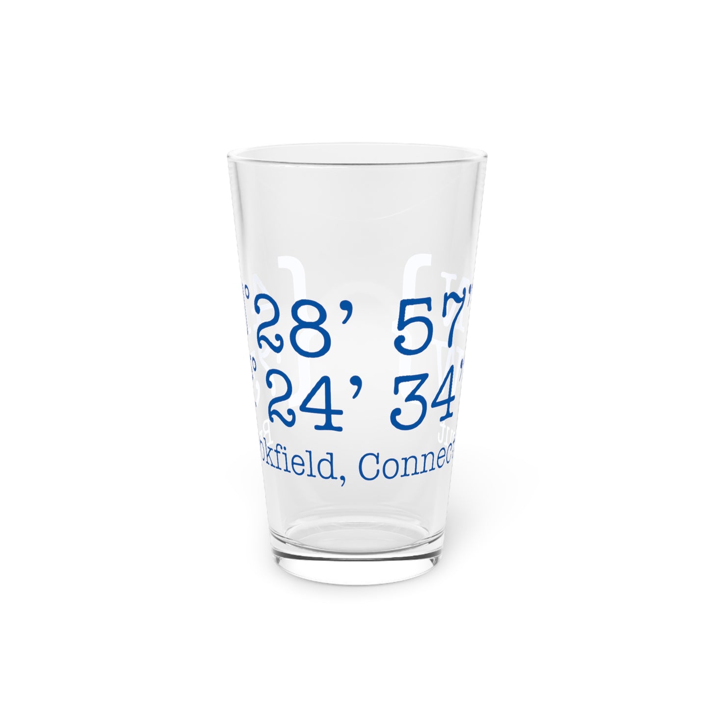 Brookfield Coordinates Pint Glass, 16oz