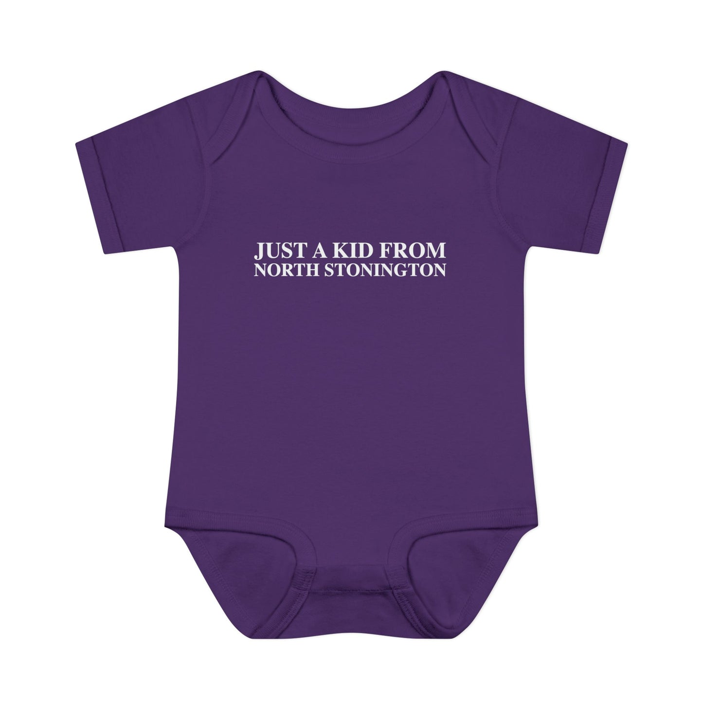 Just a kid from North Stonington Infant Baby Rib Bodysuit