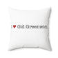 I Heart Old Greenwich. Spun Polyester Square Pillow