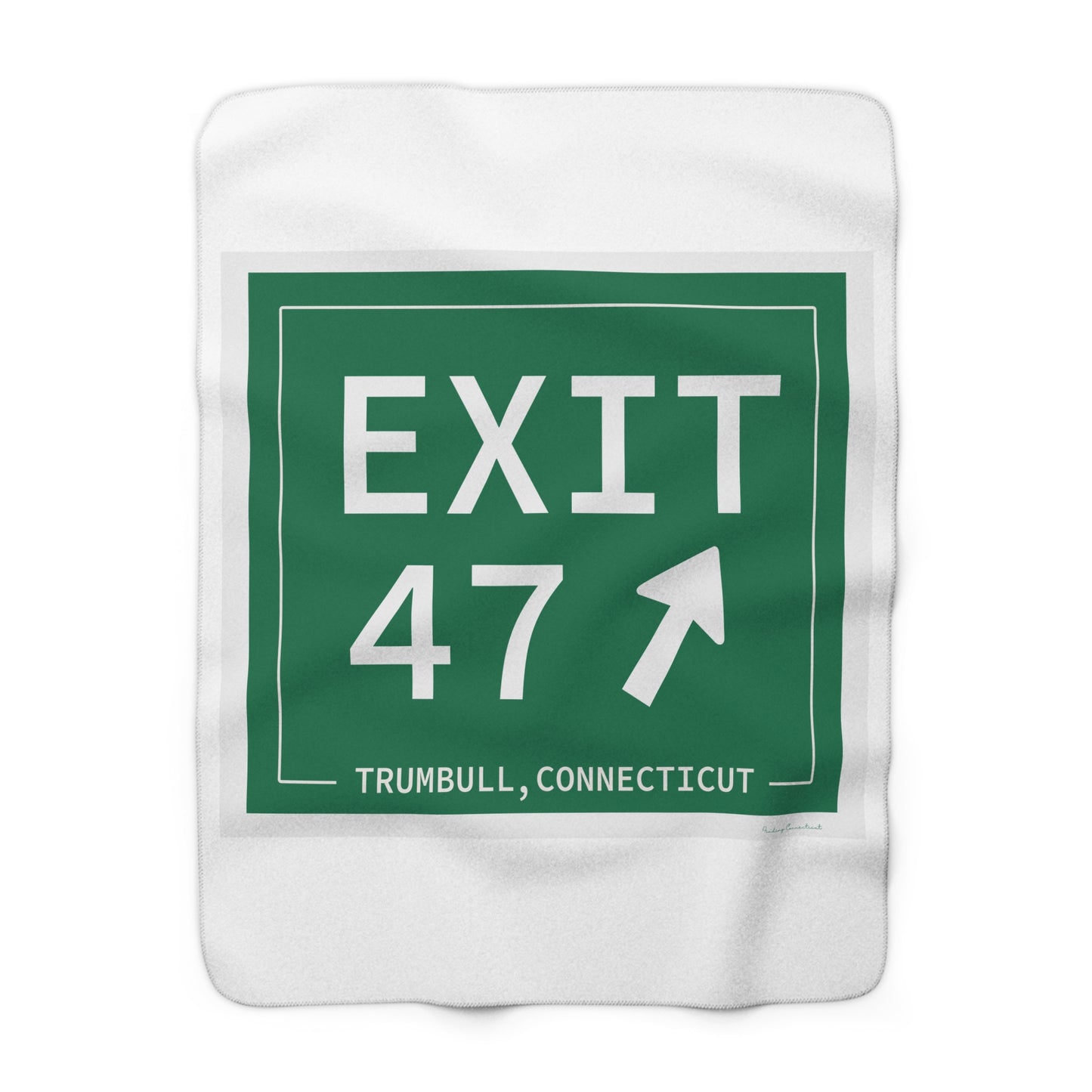 Vintage Exit 47 Merritt Parkway Sign Sherpa Fleece Blanket