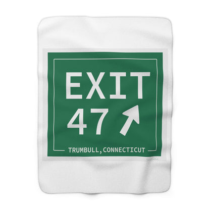 Vintage Exit 47 Merritt Parkway Sign Sherpa Fleece Blanket