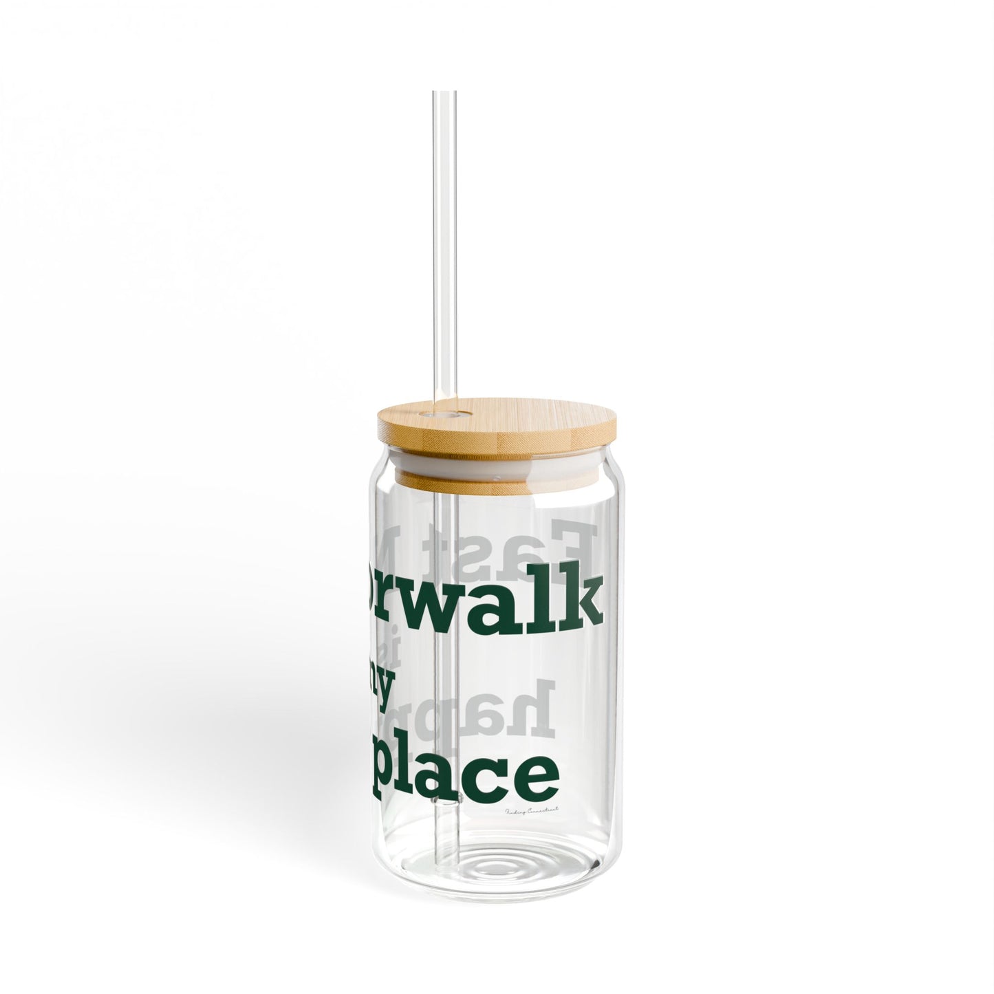 East Norwalk is My Happy Place Sipper Glass, 16oz