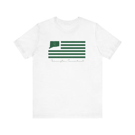 Farmington Connecticut St Patrick’s Day Flag Unisex Jersey Short Sleeve T-Shirt