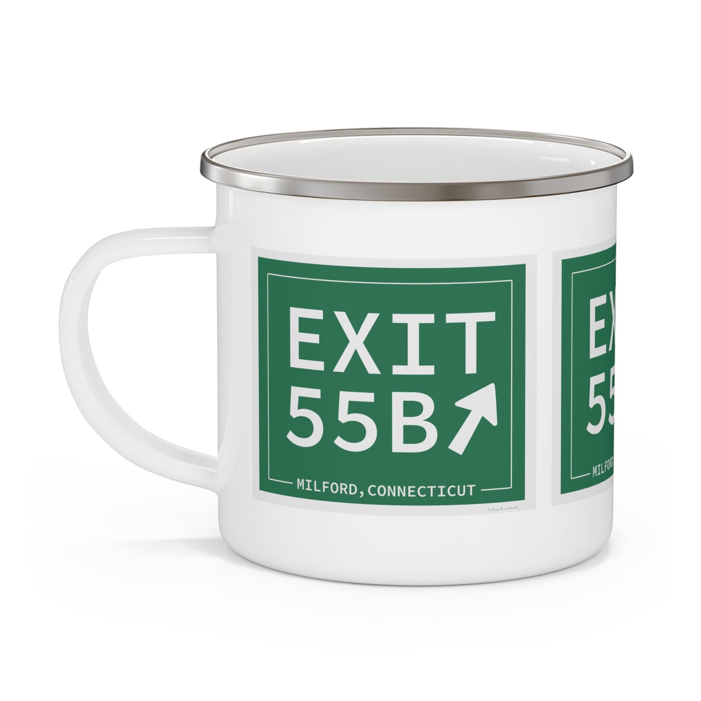 Vintage Exit 55B WCP Sign Enamel Camping Mug