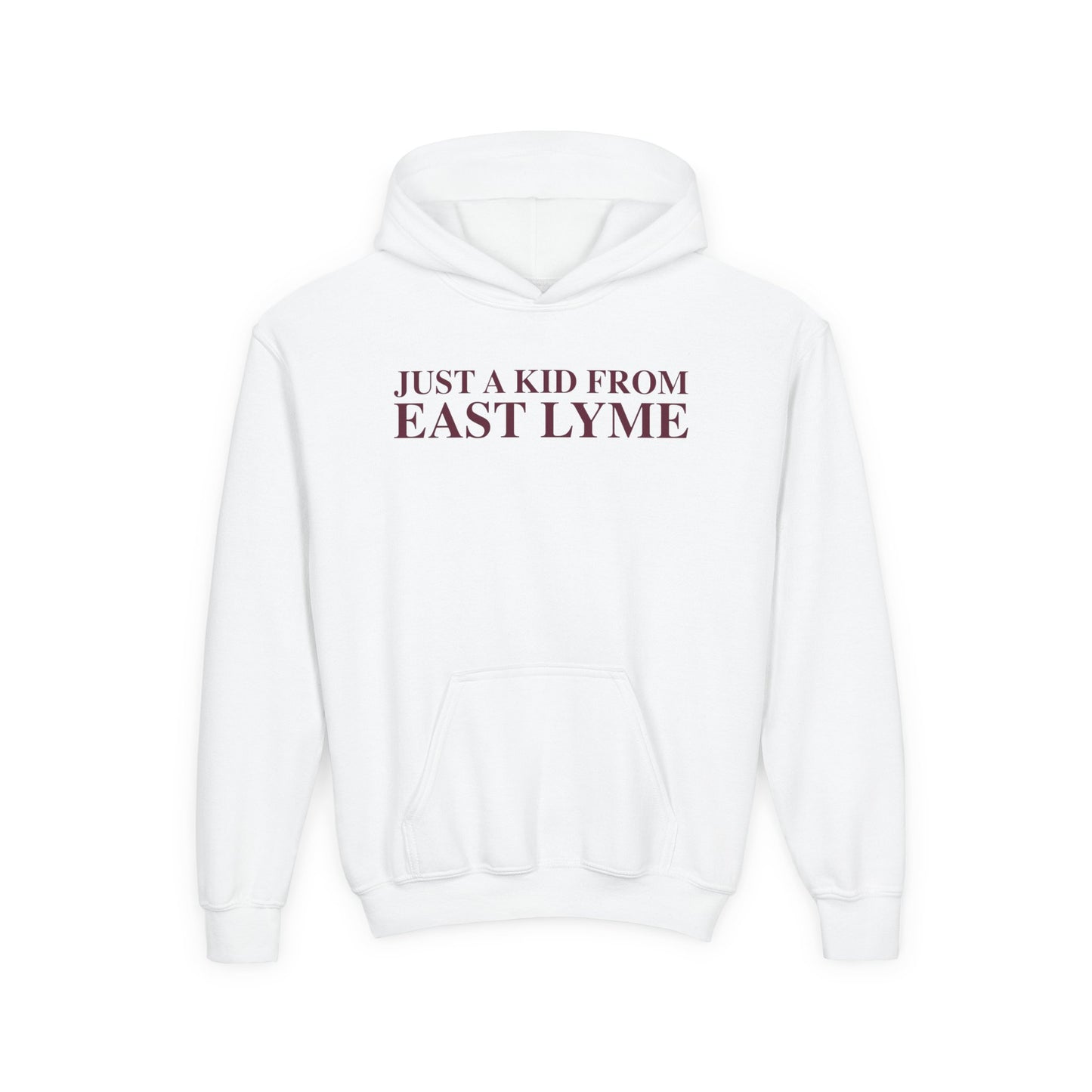Just a kid from East Lyme Youth Heavy Blend Hooded Sweatshirt