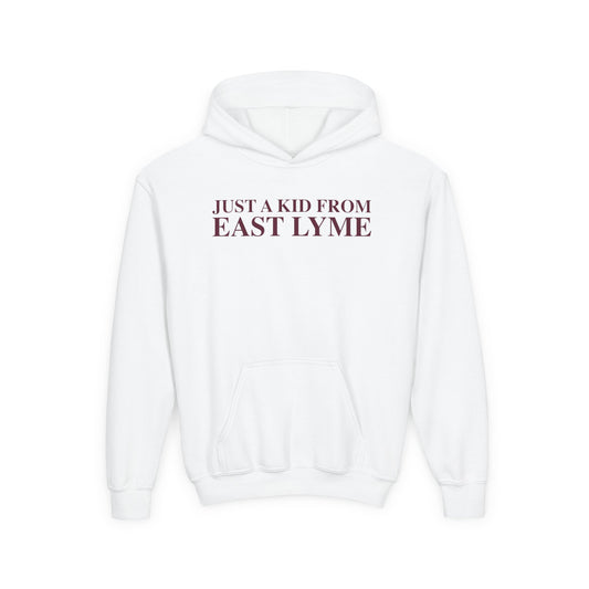 Just a kid from East Lyme Youth Heavy Blend Hooded Sweatshirt