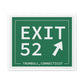 Vintage Exit 52  Merritt Parkway Sign Matte Canvas, Stretched, 1.25"
